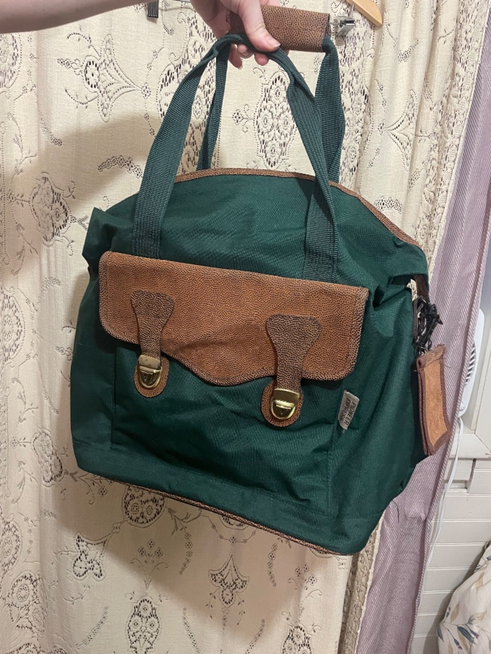 Pioneer express: canvas and leather duffel bag